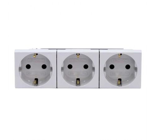 Тройная розетка Viva серая  45023  DKC