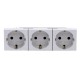 Тройная розетка Viva серая  45023  DKC