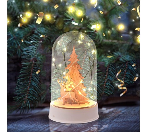 Новогодний декоративный светильник Рождество  EGNDS-04   теплый белый, 20 диодов , h 18 см, 3*АА, IP20  Б0051937  ЭРА