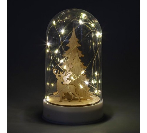 Новогодний декоративный светильник Рождество  EGNDS-04   теплый белый, 20 диодов , h 18 см, 3*АА, IP20  Б0051937  ЭРА