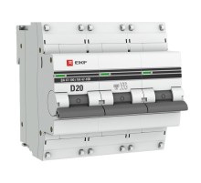 Авт.выкл. 3P 20А(D) 10kA ВА 47-100 PROxima  mcb47100-3-20D-pro  EKF