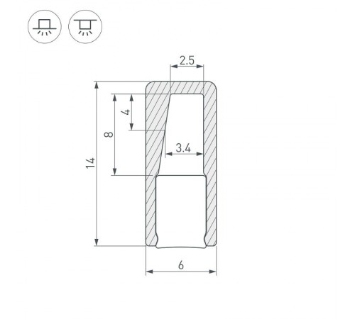 Профиль с экраном ALU-NANO-6-2000 ANOD+SILICONE  021940  Arlight