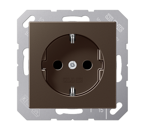 Штепсельная розетка SCHUKO 16А / 250В, пружинные зажимы; дюропласт; мокко; A500  A1520MO  Jung