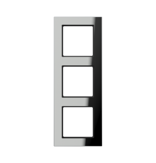 Рамка для вертикальной и горизонтальной установки, 3 поста; стекло; серебряный(зеркальный); A CREATION  AC583GLSI  Jung