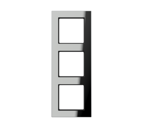 Рамка для вертикальной и горизонтальной установки, 3 поста; стекло; серебряный(зеркальный); A CREATION  AC583GLSI  Jung