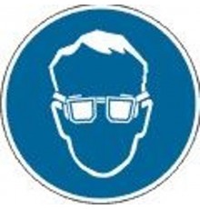 Знак наклейка M01 "Работать в защитных очках" (200х200) ГОСТ 12.4.026-2015  PROxima an-m-01  EKF