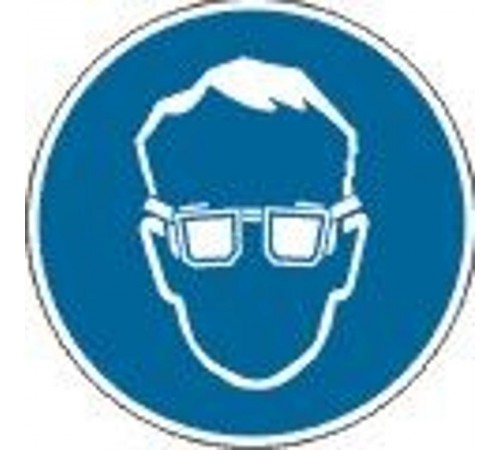 Знак наклейка M01 "Работать в защитных очках" (200х200) ГОСТ 12.4.026-2015  PROxima an-m-01  EKF