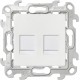 Simon 24 Белый Комп. розетка 2-ая RJ45 кат 5е UTP  2450593-030  Simon