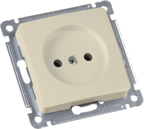 Розетка скрытой установки, одноместная, механизм, цвет слоновая кость  РС16-401-01  HEGEL