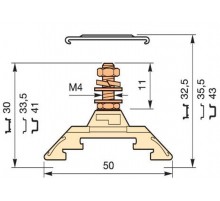 Клемма HD4/9.F4.2 1шпилька 4мм.кв. желтая  1SNA205392R0700  TE