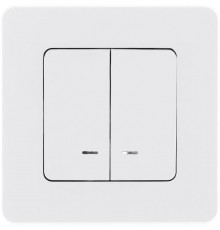 Inspiria Белый Выключатель 2-клавишный с подсветкой С/У без рамки  673630  Legrand