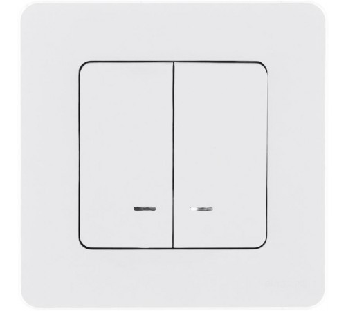 Inspiria Белый Выключатель 2-клавишный с подсветкой С/У без рамки  673630  Legrand