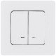 Inspiria Белый Выключатель 2-клавишный с подсветкой С/У без рамки  673630  Legrand