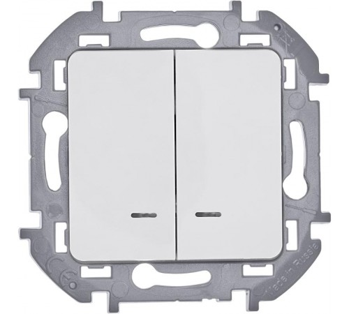 Inspiria Белый Выключатель 2-клавишный с подсветкой С/У без рамки  673630  Legrand