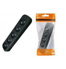 Колодка розеточная 5 гнезд 2П б/з 10А 250В черная  SQ1806-0134  TDM