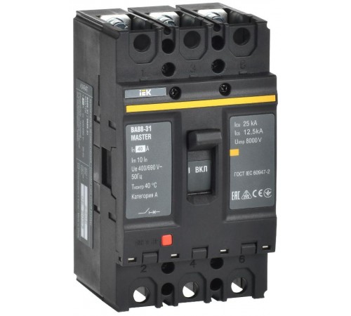 Выключатель автоматический ВА88-31 3Р 40А 25кА MASTER   SVA00-3-0040-02  IEK