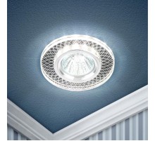 Светильник точечный встраиваемый DK LD43 SL 3D декор cо светодиодной подсветкой MR16, зеркальный  Б0037353  ЭРА