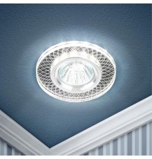 Светильник точечный встраиваемый DK LD43 SL 3D декор cо светодиодной подсветкой MR16, зеркальный  Б0037353  ЭРА