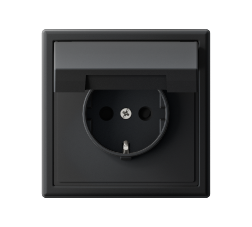 ArtGallery Карбон Розетка с заземлением со шторками с крышкой, 16А, IP20,  механизм, быстрозажим. клем.  GAL001046S  SE