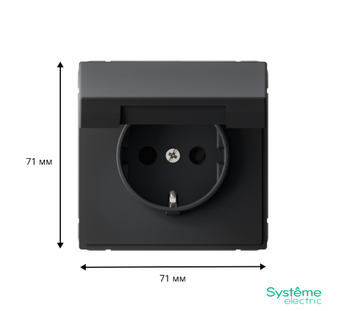 ArtGallery Карбон Розетка с заземлением со шторками с крышкой, 16А, IP20,  механизм, быстрозажим. клем.  GAL001046S  SE