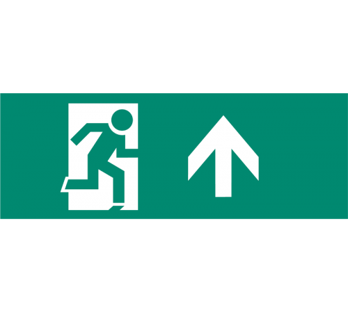 Наклейка для аварийного светильника S2 для ДСА-503 328*119 "Направление к эвак.выходу вверх" (штрифт нестандарт)  .5035140  ФАZA