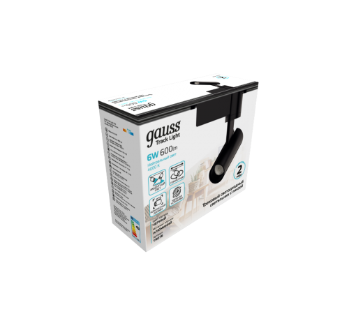 Светильник светодиодный трековый цилиндр 6W 600lm 4000K 180-220V IP20 45*155мм черный линза 36  TR076  Gauss