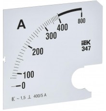 Шкала смен. для амперметра Э47 400/5А-1,5 96х96мм  IPA20D-SC-0400  IEK