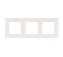 Рамка для розеток и выключателей серия 12 12-5103-01 на 3 поста, сатин, белый  Б0052519  ЭРА