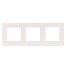 Рамка для розеток и выключателей серия 12 12-5103-01 на 3 поста, сатин, белый  Б0052519  ЭРА