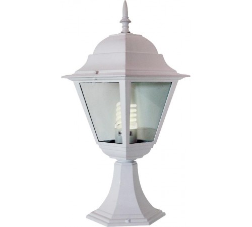 Светильник садово-парковый 4204 100W 230V E27 185*185*440мм белый  11029  FERON