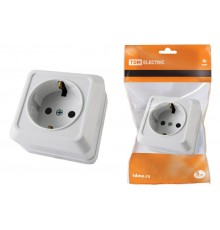 Розетка 2П+З открытой установки IP20 16А, белая "Ладога"   SQ1801-0015  TDM