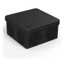 Коробка распределительная 100х100х50мм IP66 8 вводов черная для прямого монтажа двухкомпонентная безгалоген (HF) (66шт/кор)  60-0300-9005  Промрукав