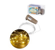Гирлянда-пробка для бутылки "Роса20" 20LED, 2м, 3000К, 3хAG13/LR44,  SQ0361-0102  TDM
