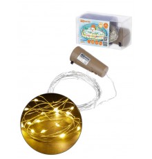 Гирлянда-пробка для бутылки "Роса20" 20LED, 2м, 3000К, 3хAG13/LR44,  SQ0361-0102  TDM
