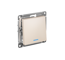 AtlasDesign Бежевый Переключатель 1-клавишный с подсветкой, сх.6а, 10АХ, механизм  ATN000263  SE