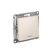 AtlasDesign Бежевый Выключатель 1-клавишный с подсветкой, сх.1а, 10АХ, механизм  ATN000213  SE