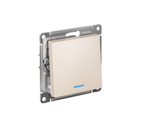 AtlasDesign Бежевый Выключатель 1-клавишный с подсветкой, сх.1а, 10АХ, механизм, быстрозажимные клеммы  ATN000213S  SE