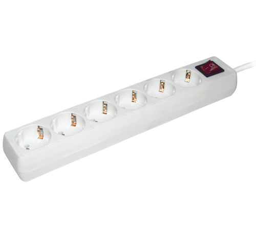 Удлинитель  У06К-выкл. 6 мест 2Р+PЕ/5метров 3х1мм2  16А/250   WYP10-16-06-05-ZK-N  IEK