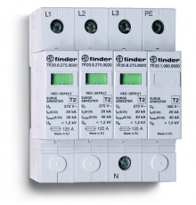 Устройство защиты от импульсных перенапряжений УЗИП тип 2 (3 варистора + 1 искровый разрядник); модульный, без доп.контакта;  7P2482750020  Finder
