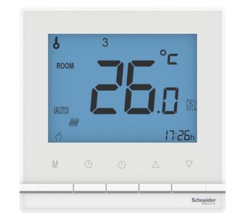 AtlasDesign Белый Термостат электрон.теплого пола с датч.,от+5до+35°C,16A,в сб.  ATN000138  SE