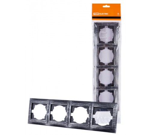 Рамка 4-х постовая горизонтальная старинное серебро "Лама"  SQ1815-0682  TDM