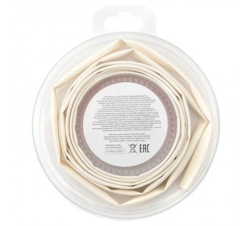 Термоусаживаемая трубка ТУТ нг 6/3 белая ролик 2 м tut-6-w-bEKF