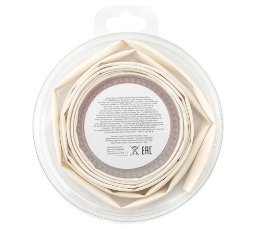 Термоусаживаемая трубка ТУТ нг 6/3 белая ролик 2 м tut-6-w-bEKF