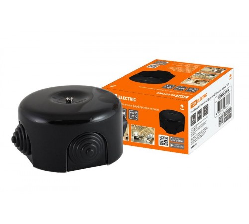 Коробка распаячная фарфоровая D7,8х4,5см черная  SQ2802-0014  TDM