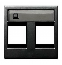 ABB Zenit Антрацит Накладка 2-я тел/комп розетки(для суп2017.2,2017.3,2018,2018.5,2018.6,2018.8  N2218.2 AN   2CLA221820N1801  ABB