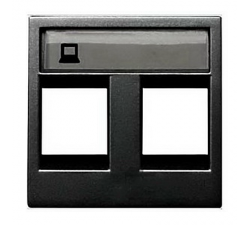 ABB Zenit Антрацит Накладка 2-я тел/комп розетки(для суп2017.2,2017.3,2018,2018.5,2018.6,2018.8  N2218.2 AN   2CLA221820N1801  ABB