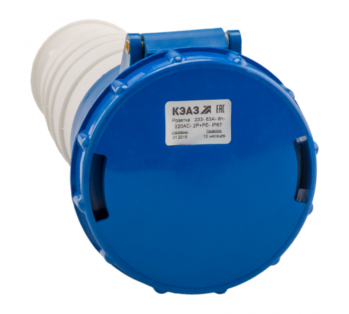 Розетка 233-63А-6h-220AC-2P+PE-IP67  222762  КЭАЗ