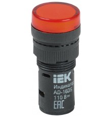 Лампа AD16DS(LED)матрица d16мм красный 110В AC/DC    BLS10-ADDS-110-K04-16  IEK