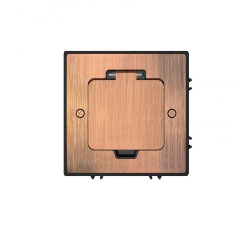 MultiDesk Лючок на 2 модуля IP44 с монтажной коробкой для бетонных полов МЕДЬ, тип MDK20  MDK20202CC  SE