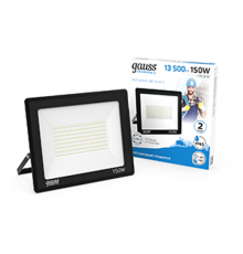 Прожектор светодиодный Elementary 150W 12800lm 6500К 200-240V IP65 черный LED 1/4  691511150  Gauss